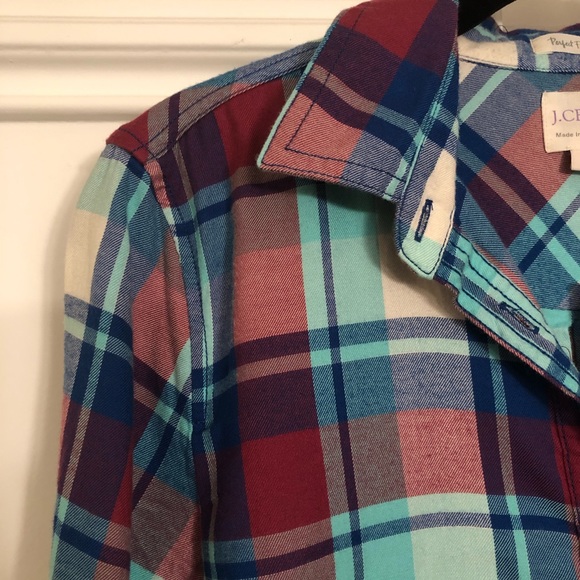 J. Crew Factory Tops - J. Crew Factory Plaid Flannel Pull-Over